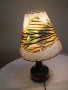 стара керамична лампа със рисуван абажур , снимка 3