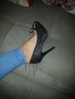Сатенени обувки на ток 38, снимка 1 - Дамски обувки на ток - 21585376