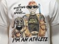 Нова мъжка забавна тениска с трансферен печат I'M AN ATHLETE, ловец, снимка 6