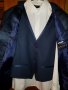 Модерен и стилен син мъжки костюм + елече +  риза + папийонка , снимка 8