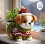 3D Коледно куче кученце Силиконов молд форма за кашпа, снимка 3