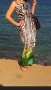 Дамска дълга сатенена зеброва рокля, снимка 3