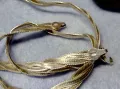 НЕЖНО ЛЕНТОВИДНО СРЕБЪРНО КОЛИЕ СРЕБРО 925 MADE in ITALY с БЯЛА ПОЗЛАТА - ЧАСТ от КОМПЛЕКТ 50139, снимка 10