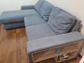 Триместен диван с лежанка и ракла (повдигащ механизъм) и функция сън, снимка 3