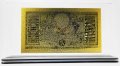 Златна банкнота 100 Белгийски Франка в прозрачна стойка - Реплика, снимка 1 - Нумизматика и бонистика - 27066920