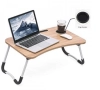 💻 Сгъваема Дървена Маса за Лаптоп/Легло – 60x40 см, Стойка за Таблет и Поставка за Чаша, снимка 7