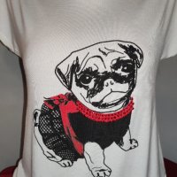 Блузка с кученце , снимка 1 - Тениски - 40519366