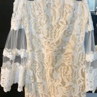 Уникална бяла дантелена рокля , снимка 5 - Рокли - 39870547