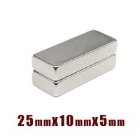 Неодимов магнит 25x10x5mm N52, magnit, neodimov, магнити, magnet, снимка 3 - Други машини и части - 38097298