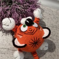 Символ на 2022 г. ТИГЪРЧЕ (оранжево), Плетена играчка, Ръчно изработена, Перфектен подарък, снимка 4 - Плюшени играчки - 34724060