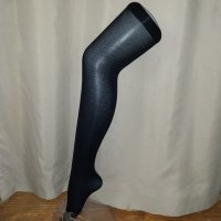 М/L Плътни черни чорапи с ластик , снимка 1 - Бельо - 43458215
