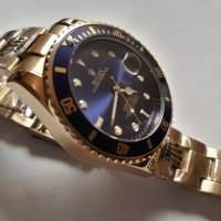 Мъжки луксозен часовник Rolex Oyster  Perpetual Submariner  Gold and blue , снимка 2 - Мъжки - 32283556
