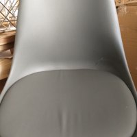 Трапезен стол пластмасов/сив кожа 2 броя комплект Beatty внос от Германия, снимка 5 - Столове - 32240115