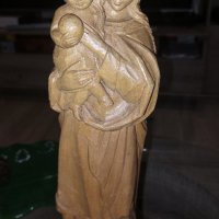 Дървена статуетка Богородица с Младенеца.Отлично състояние, снимка 3 - Статуетки - 43339091