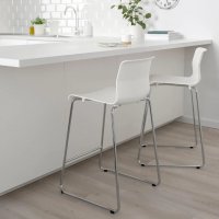 Стилен бар стол Ikea GLENN бял/хром НОВИ-Цена до изчепване, снимка 1 - Столове - 39640629