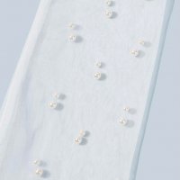 Изискани нежни красиви еластични ръкавици в бяло с перлички, снимка 4 - Сватбени аксесоари - 40223700