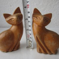 2 бр дървени: куче териер, котка, дърворезба фигура пластика, снимка 6 - Статуетки - 28974865