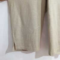 Марков макси еластичен 3/4 панталон с леки цепки долу в бежово, снимка 2 - Панталони - 32402493