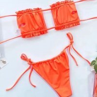 Оранжев бански, снимка 3 - Бански костюми - 36672578