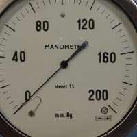 Манометър Ø160 mm, 0-200 mm.Hg, снимка 2 - Резервни части за машини - 34902737