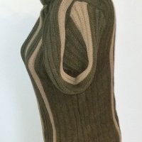 Пуловер в раейта с поло яка / зелен / голям размер , снимка 3 - Блузи с дълъг ръкав и пуловери - 27424616