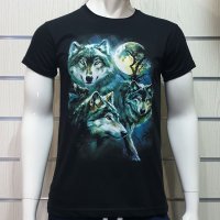 Нова мъжка тениска с дигитален печат Вълци, пълнолуние, Серия вълци, снимка 5 - Тениски - 29040473