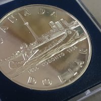 1 сребърен долар 1984 година Канада Елизабет II сребро в ТОП качество, снимка 6 - Нумизматика и бонистика - 35285180