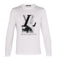 Мъжка блуза LV Louis Vuitton Peace and Love в бяло дълъг ръкав, снимка 5 - Пуловери - 34941975