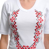 Нова дамска блуза с трансферен печат Шевица, България, Етно мотив, снимка 2 - Тениски - 28013549