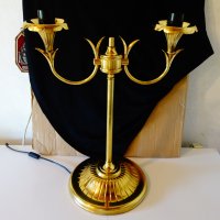 Настолна лампа от месинг с позлата 4.5 кг. , снимка 12 - Настолни лампи - 32473457