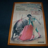 Стар испански плакат за корида от 1985г. подписан, снимка 9 - Други ценни предмети - 26950099