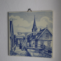 Винтидж порцеланова плочка за стена Delft Holland, снимка 1 - Декорация за дома - 44619516