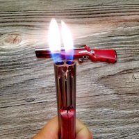Газова запалка с форма на ловджийска пушка - двуцевка. Двоен пламък, снимка 3 - Запалки - 34631839