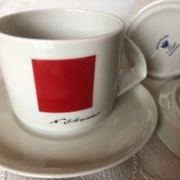Порцеланов сервиз за чай – 4  части, Червен квадрат форма Баланс, Императорски порцелан, руски, снимка 6 - Други - 43339379