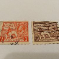 Пощенска марка 2бр Великобритания - 1925, снимка 1 - Филателия - 43336094