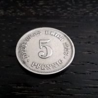 Райх монета - Германия - 5 пфенига | 1913г.; серия Е, снимка 2 - Нумизматика и бонистика - 26404897