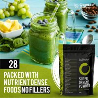 CleanLeaf Nutrition Super Greens на прах, смес от 28 зелени суперхрани, снимка 3 - Хранителни добавки - 43429857