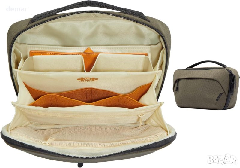 Техническа чанта за аксесоари VSGO, Power Bank, твърд диск,(L, зелено), снимка 1