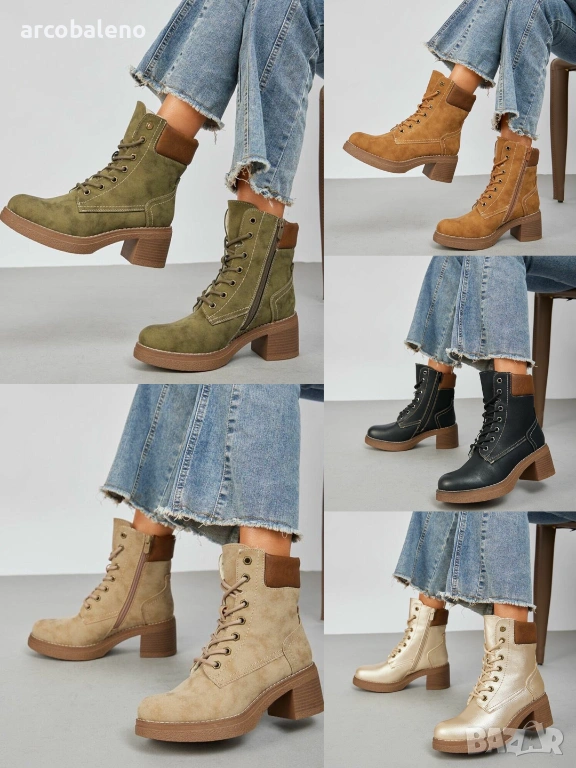 Дамски боти с връзки, 5цвята , снимка 1