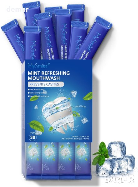 MySmile вода за уста без алкохол, 30 сашета за пътуване, снимка 1