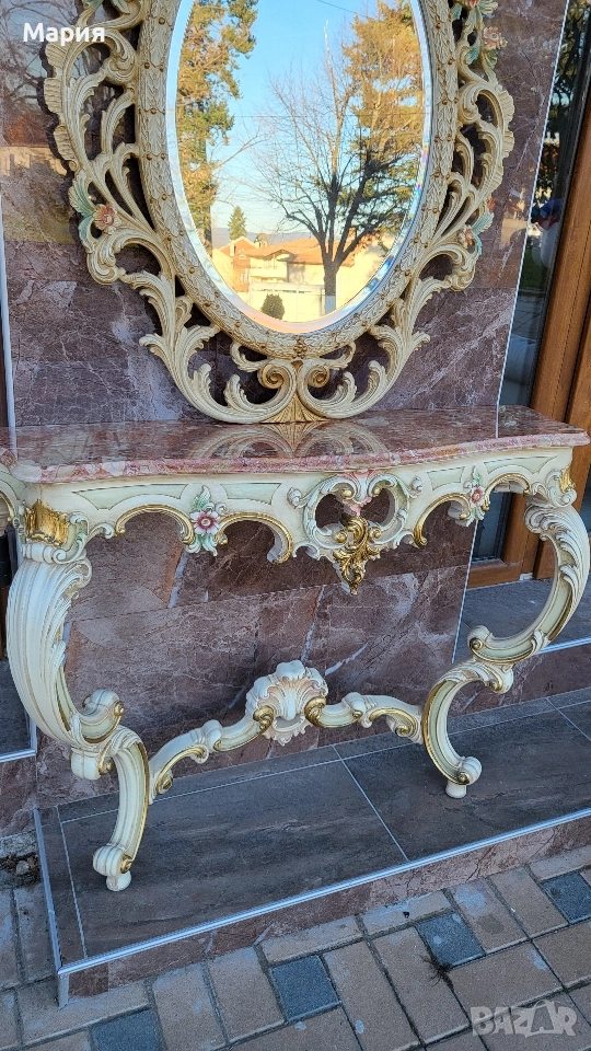 Италианска барокова конзола с огледало 016, снимка 1