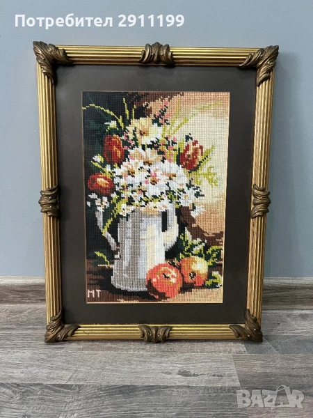 Гоблен натюрморт с цветя, снимка 1