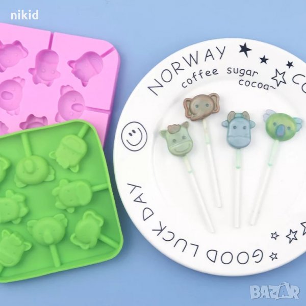 Ферма Домашни животни силиконов молд форма за направа на близалки на клечка декор фондан шоколад, снимка 1