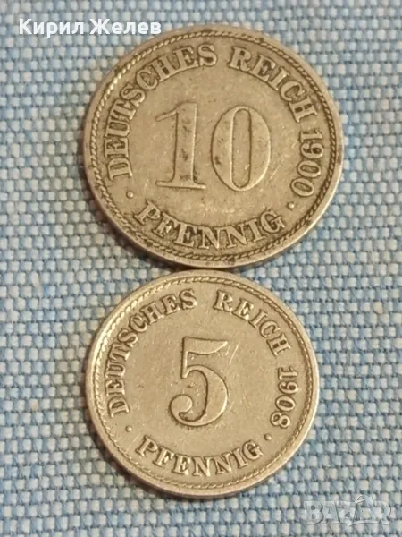 Две монети 5 пфенинг 1908г. / 10 пфенинг Германска Империя Вилхелм втори за КОЛЕКЦИЯ 41447, снимка 1