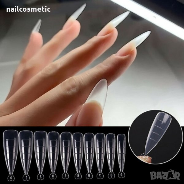 Остри горни форми DUAL за изграждане с полигел / Polygel -50бр stiletto, снимка 1