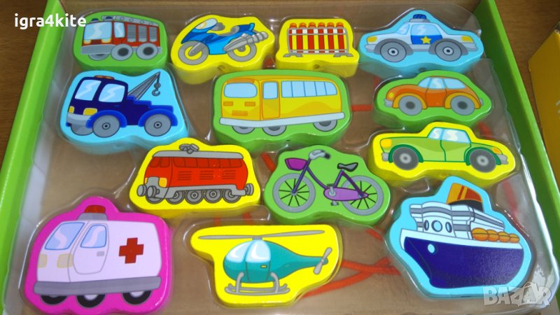 НАМАЛЕНИЯ! Комплект за нанизване от дървени колички или ферм с връв, снимка 1