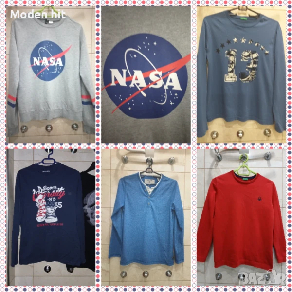 Benetton, H&M, Terranova - блузи с дълъг ръкав за момче, размер до 158/160 см., снимка 1