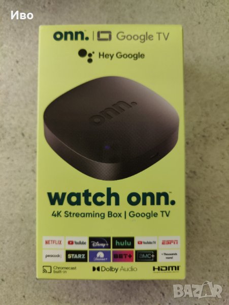 ПРОМО! Оригинален 4K резолюция Google Chromecast TV мултимедиен плейър (Onn), снимка 1