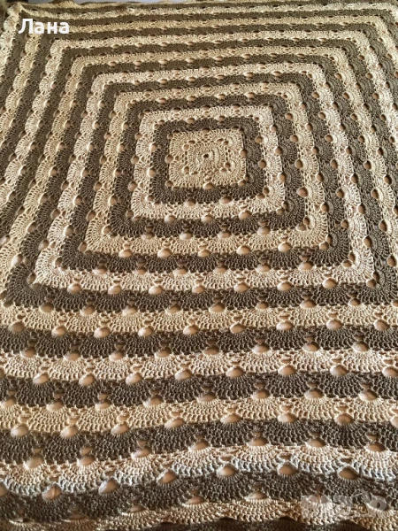 Вълнено плетено одеяло за легло, диван, фотьойл, снимка 1