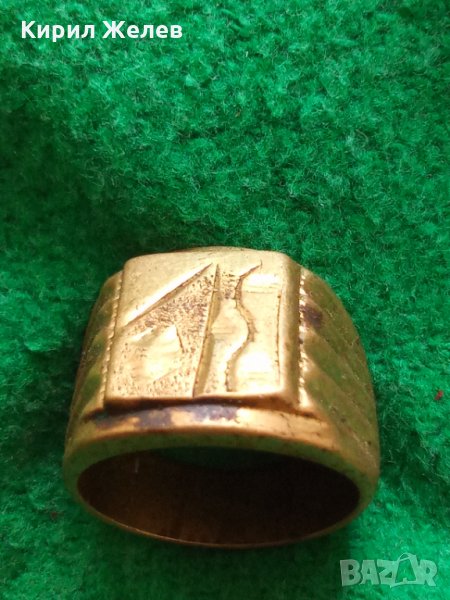 Стар бронзов ПРЪСТЕН РЪЧНА ИЗРАБОТКА СТИЛНО ОРНАМЕНТИРАН 58261, снимка 1